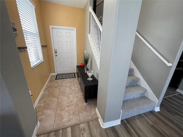 foyer featuring light hardwood / wood-style floors