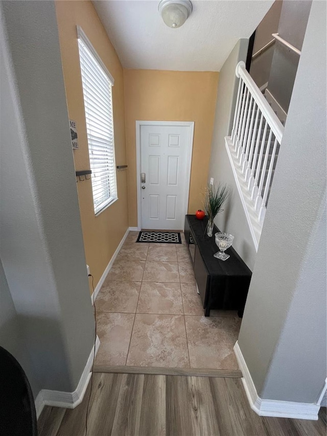 entryway with light wood-type flooring