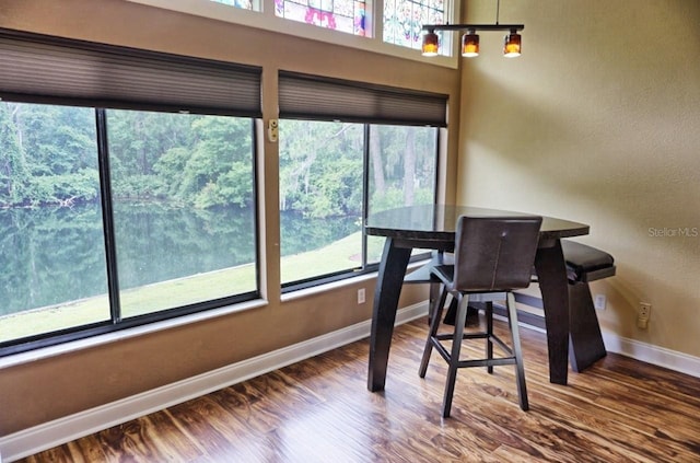 interior space with hardwood / wood-style flooring