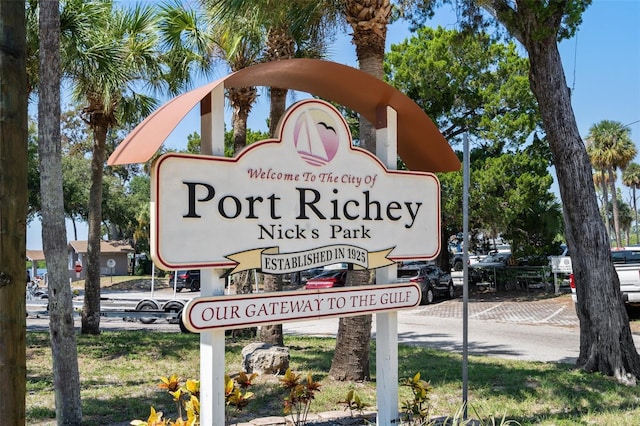 view of community sign