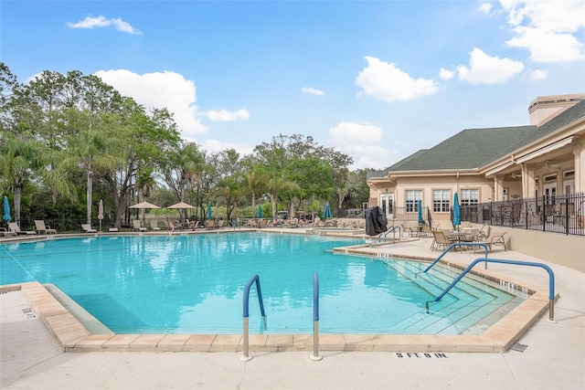 view of pool with a patio