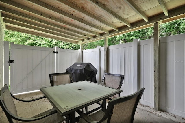 view of patio / terrace with area for grilling