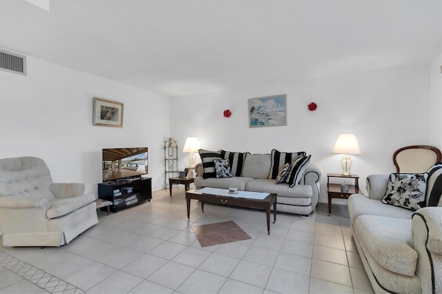 view of tiled living room