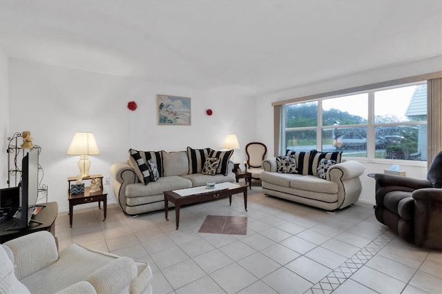 view of tiled living room