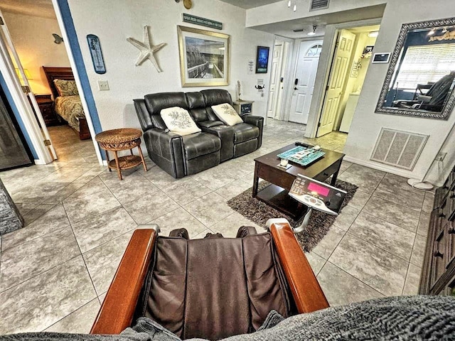 view of tiled living room