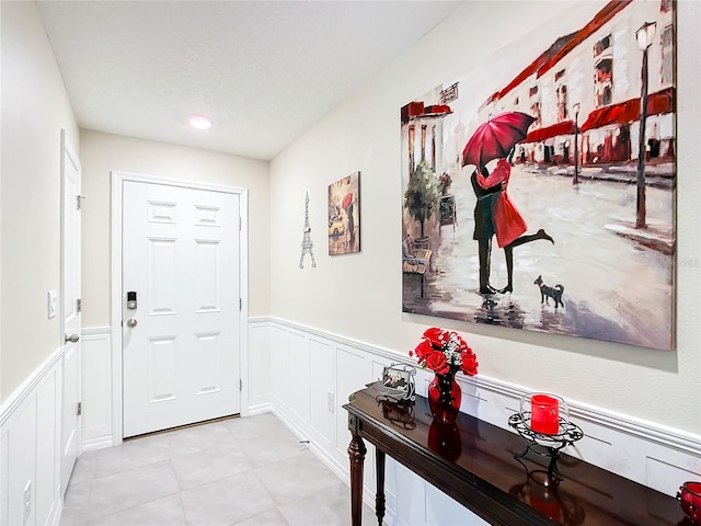 view of tiled foyer entrance