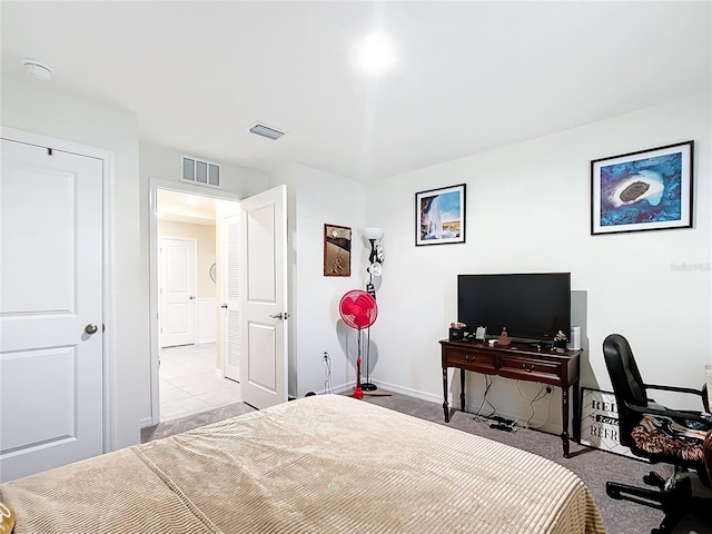 view of tiled bedroom