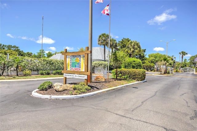 view of community sign