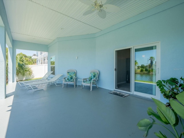 view of patio / terrace with ceiling fan