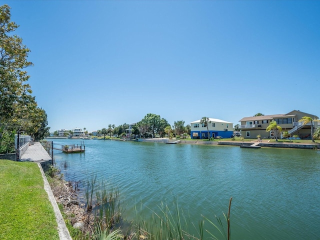 view of water feature featuring a dock