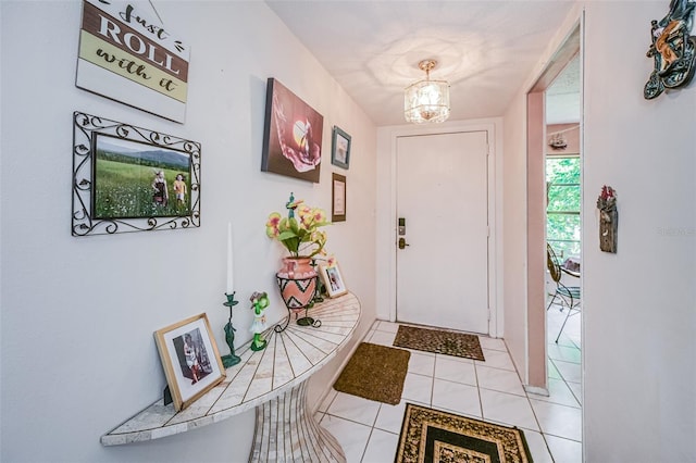 view of tiled foyer entrance