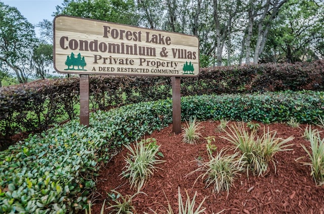 view of community sign