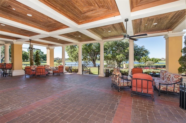 view of patio / terrace with ceiling fan