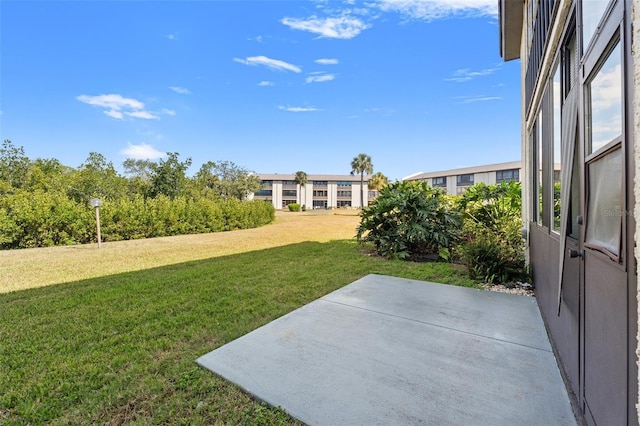 view of yard with a patio area