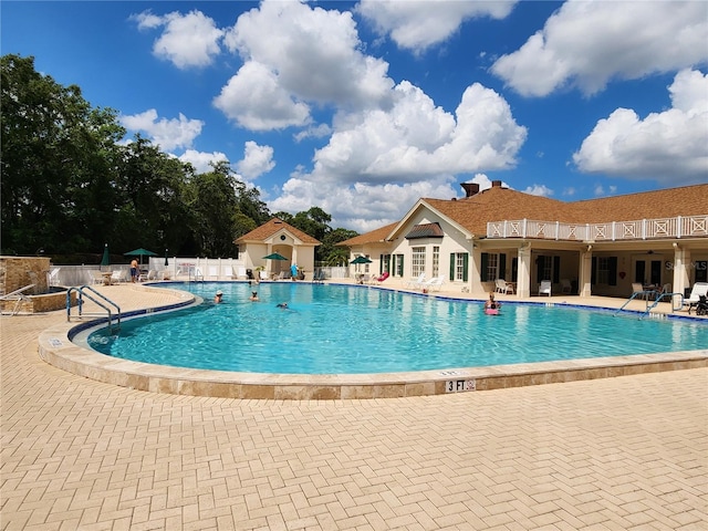 view of pool with a patio