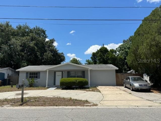 view of single story home