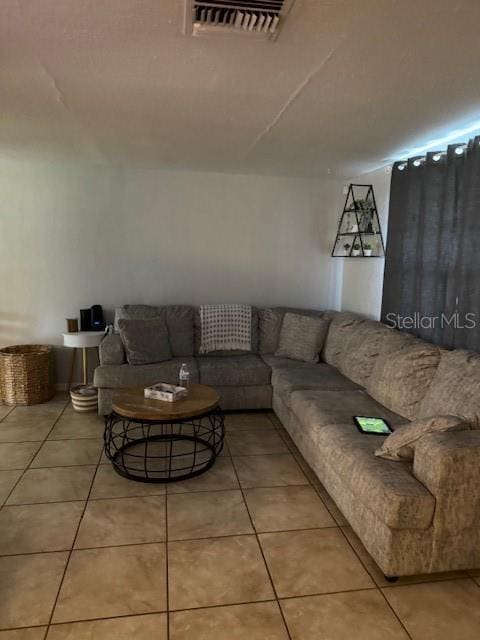 view of tiled living room