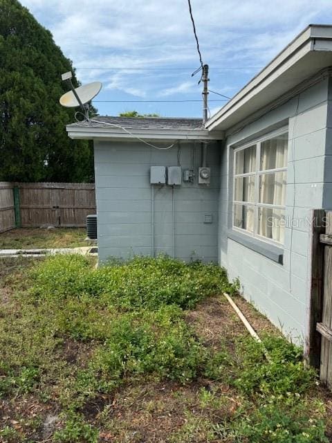 view of home's exterior with central air condition unit