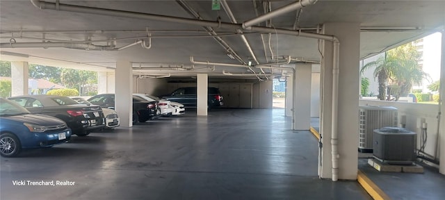 garage with central AC unit