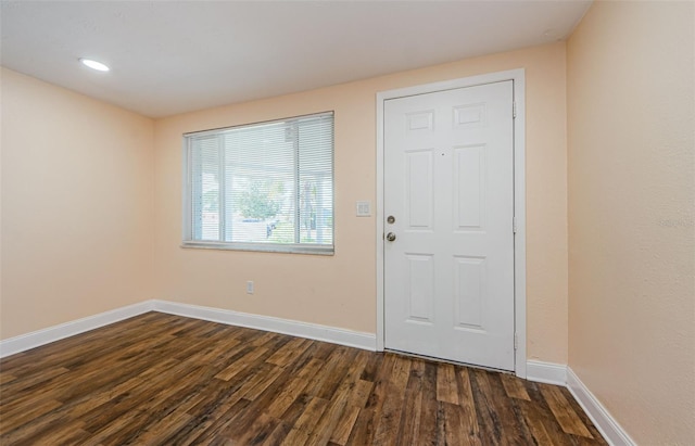 entryway featuring dark hardwood / wood-style floors