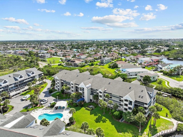 drone / aerial view with a residential view