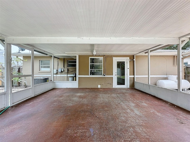 view of unfurnished sunroom