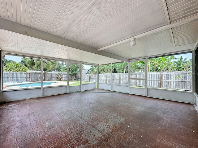 view of unfurnished sunroom