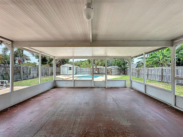 view of unfurnished sunroom