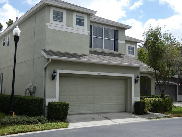 view of front facade with a garage