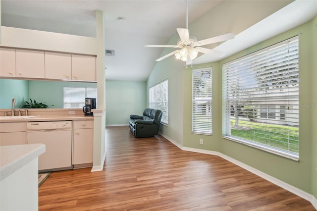 kitchen featuring dishwasher and a wealth of natural light