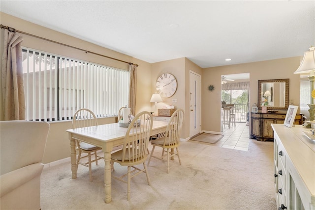 view of tiled dining area