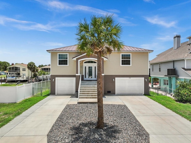 raised ranch with a garage