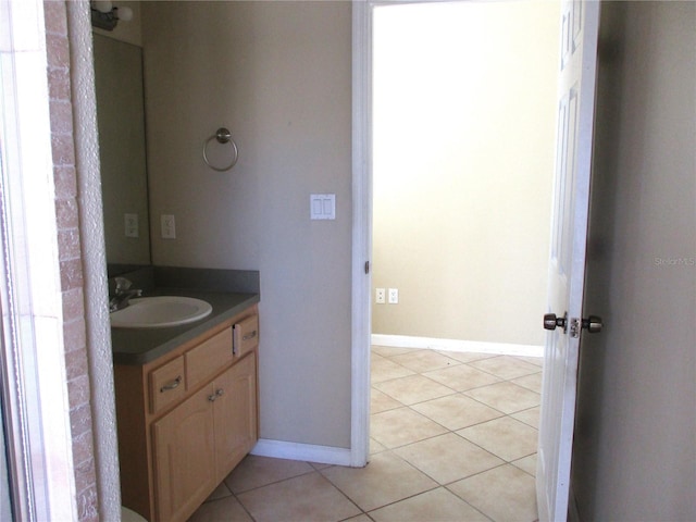 bathroom featuring vanity and tile patterned floors