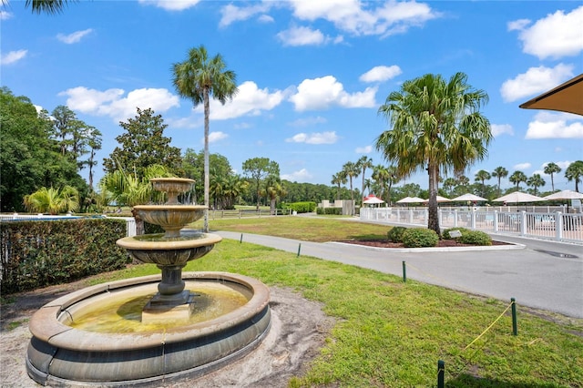 view of property's community featuring a yard