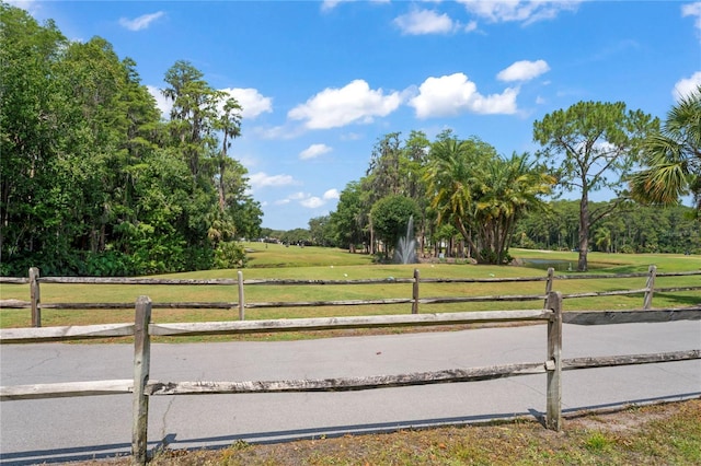 view of road with a rural view