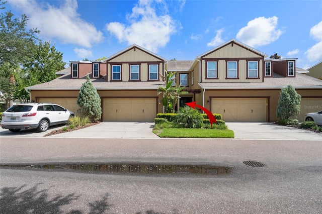 view of front of property featuring a garage