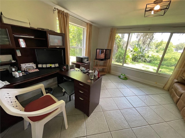 view of tiled office