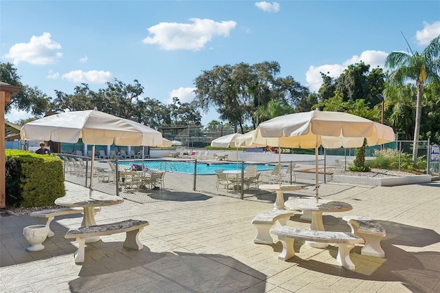 view of pool with a patio