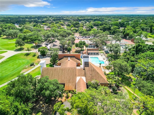 bird's eye view with golf course view