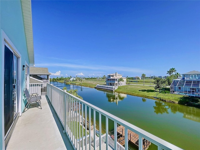 balcony with a water view