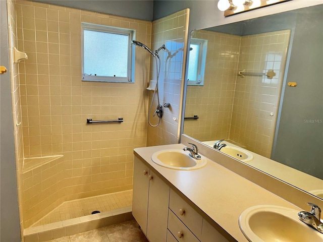 4713 Tiburon Dr, New Port Richey, FL 34655 - full bath with a tile shower and a sink
