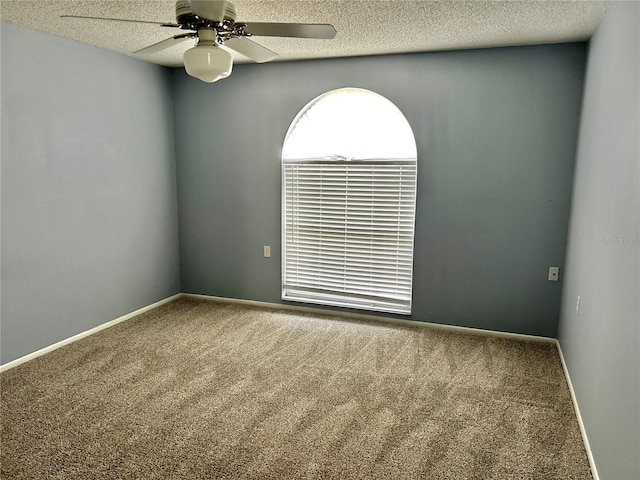 4713 Tiburon Dr, New Port Richey, FL 34655 - carpeted spare room with a wealth of natural light, baseboards, a ceiling fan, and a textured ceiling
