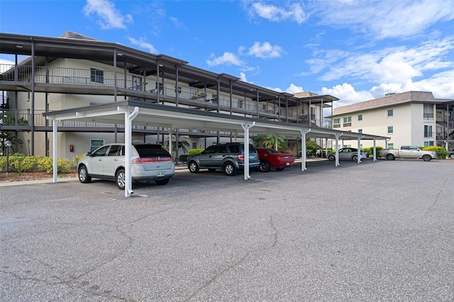 view of covered parking lot