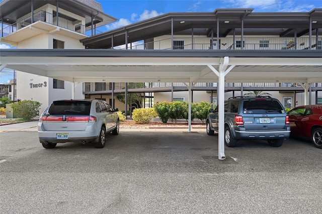 view of covered parking lot