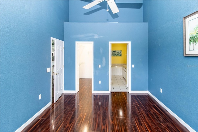 spare room with ceiling fan