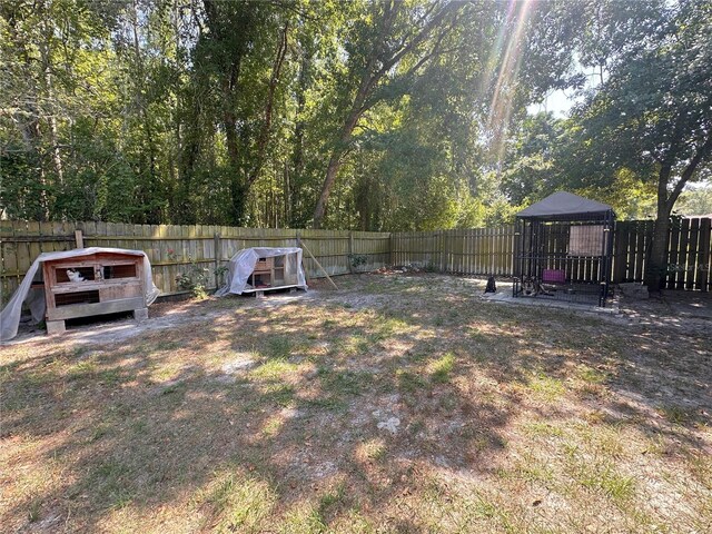 view of yard featuring a gazebo