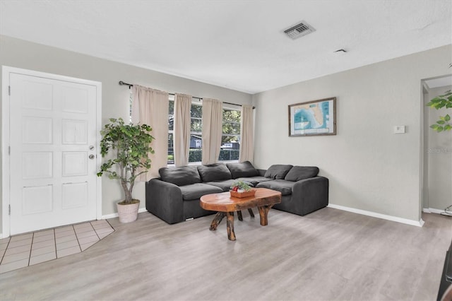 living room with hardwood / wood-style flooring