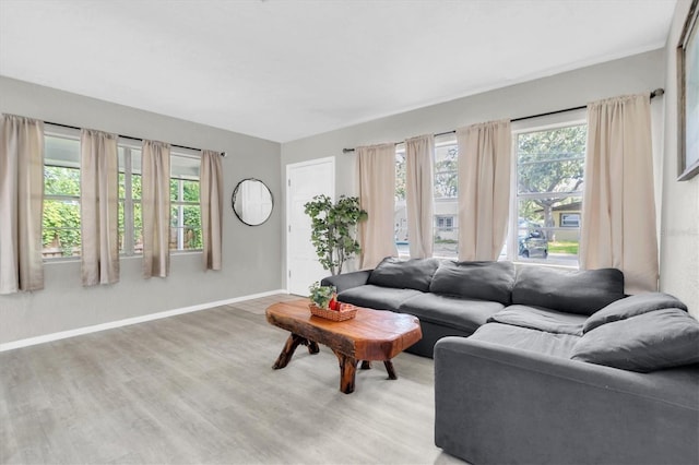 living room featuring hardwood / wood-style floors