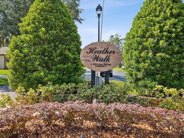 view of community sign