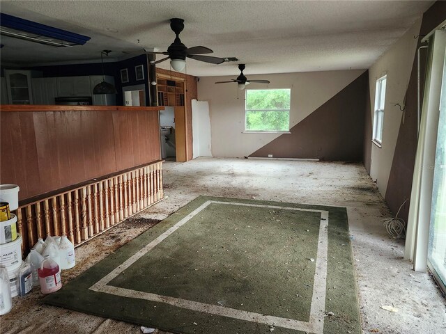 interior space featuring a textured ceiling